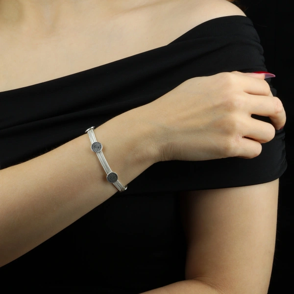 925 Ayar Hitit Motifi Mardin Hasırı Gümüş Bileklik