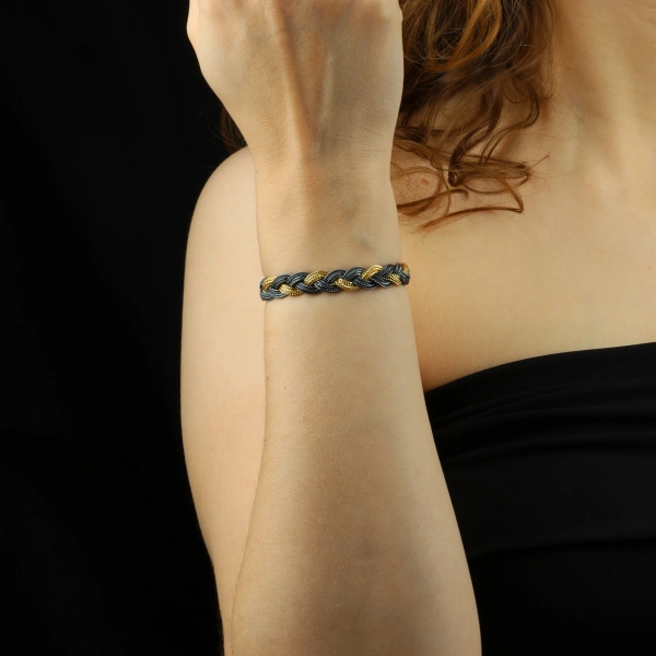 925 Ayar Mardin Hasırı Gümüş Bileklik