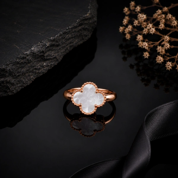 925 Ayar Rose Kaplama Yonca Set