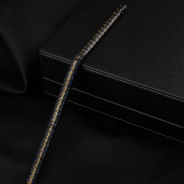925 Ayar Sarı Lacivert Zirkon Snake Vip Gümüş Bileklik