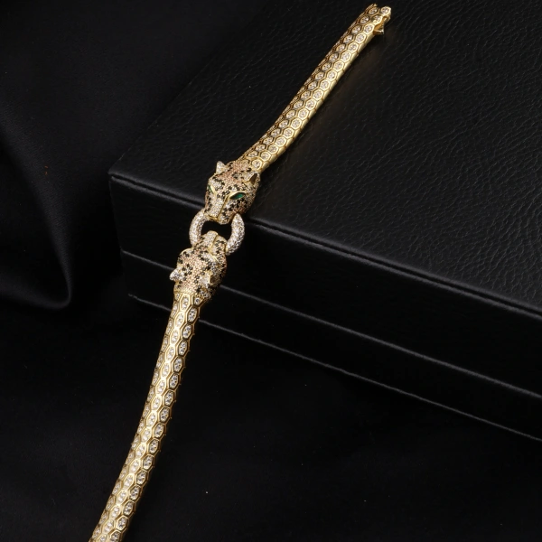 925 Ayar Snake Kaplan Altın Kaplama Bileklik