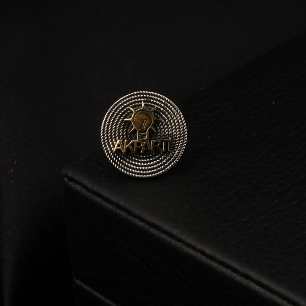 925 Ayar Telkari Ak Parti Gümüş Rozet