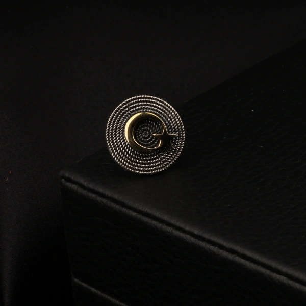 925 Ayar Telkari Ay Yıldız Gümüş Rozet