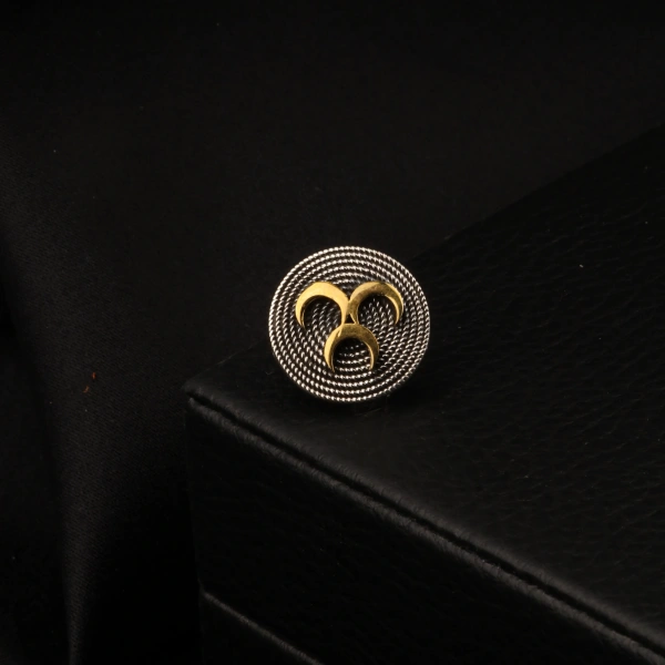 925 Ayar Telkari Üç Hilal Gümüş Rozet