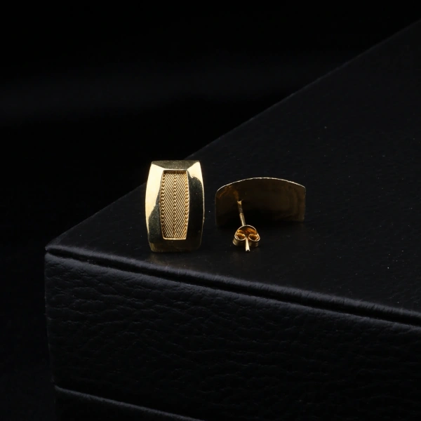 925 Ayar Üç Sıra Trabzon Hasırı Gümüş Küpe