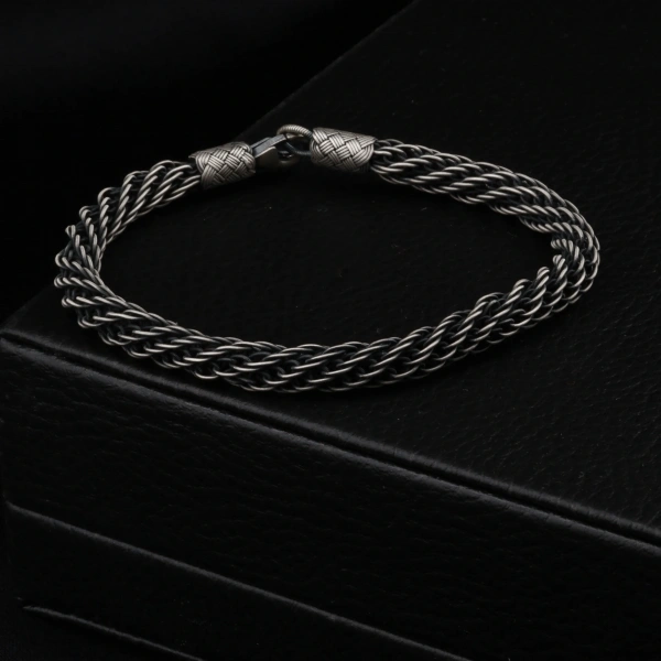 Kazaziye Sarması Beyaz Gümüş Bileklik