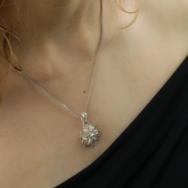 Telkari Papatya Kolye