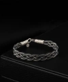 1000 Ayar Üç Örgülü Siyah Beyaz Kazaziye Bileklik
