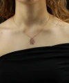 Rose Kaplama Fatma Ana Eli Gümüş Kolye