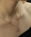 Rose Kaplama Fatma Ana Eli Gümüş Kolye