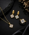 925 Ayar Gold Kaplama Yonca Set