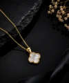 925 Ayar Gold Kaplama Yonca Set