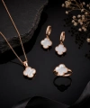 925 Ayar Rose Kaplama Yonca Set