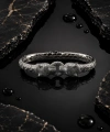 Unisex Gümüş Snake Kaplan Başlı Gümüş Bileklik