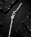 Unisex Gümüş Snake Kaplan Başlı Gümüş Bileklik