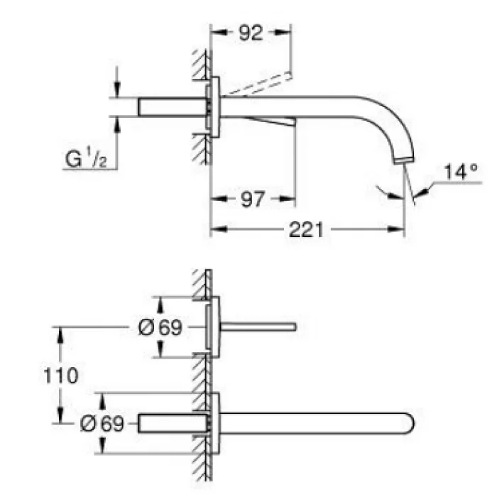 Grohe Atrio İki Delikli Ankastre Joystick Lavabo Bataryası