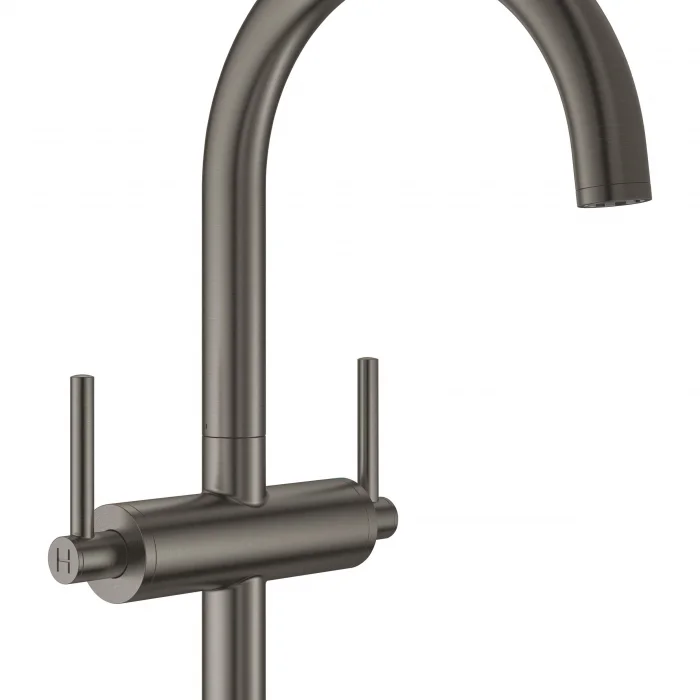 Grohe Atrio Tek Delikli Lavabo Bataryası 1/2 L-Boyut Brushed Hard Graphite