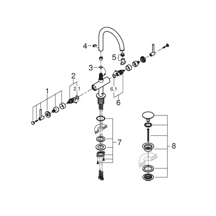 Grohe Atrio Tek Delikli Lavabo Bataryası 1/2 L-Boyut Brushed Hard Graphite