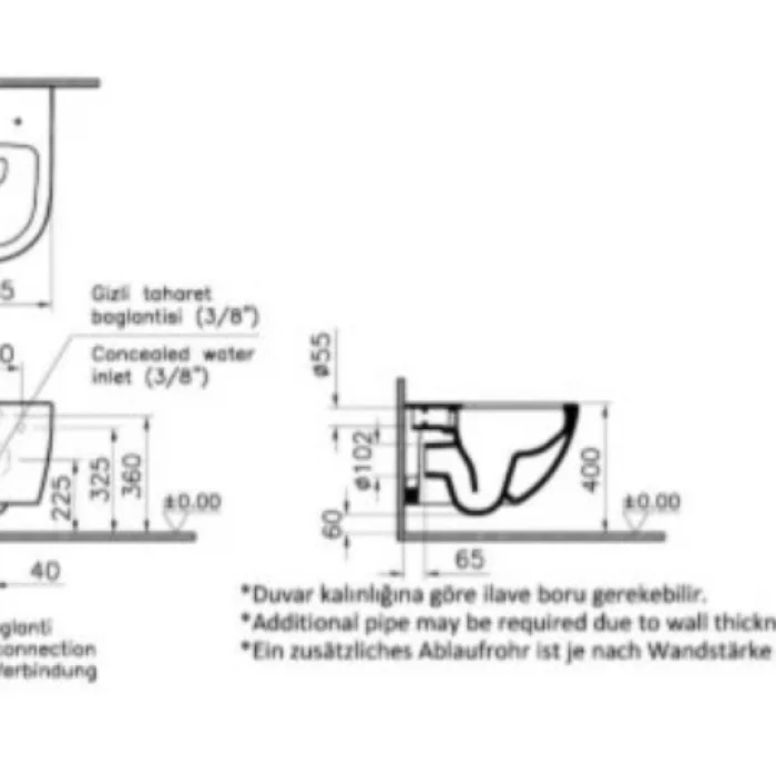 Vitra Sento Rim-ex Asma Klozet Ve Slim Klozet Kapağı Bej