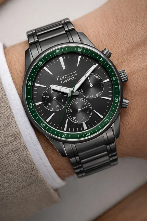 Ferrucci Function Erkek Kol Saati - Füme Çelik Kordon zmfer002