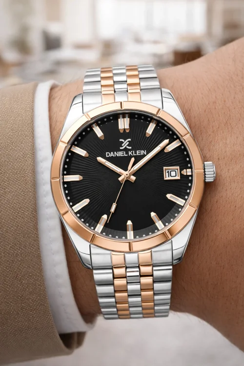 Daniel Klein Çelik Kordon&Kasa Takvimli Erkek Kol Saati Bileklik Hediyeli Gümüş-Rose zmdk1202