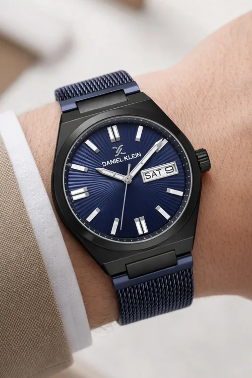 Daniel Klein Çelik Kordon&Kasa Takvimli Erkek Kol Saati Bileklik Hediyeli Gümüş-Beyaz zmdk1203