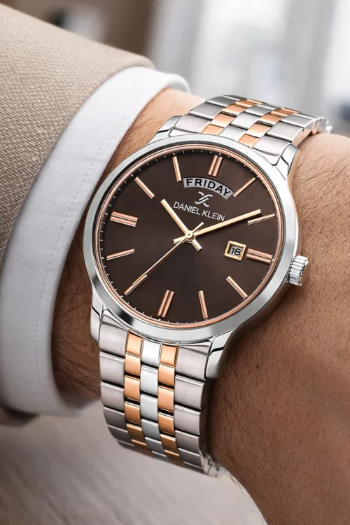 Daniel Klein Çelik Kordon&Kasa Takvimli Erkek Kol Saati Bileklik Hediyeli Gümüş-Rose zmdk1205