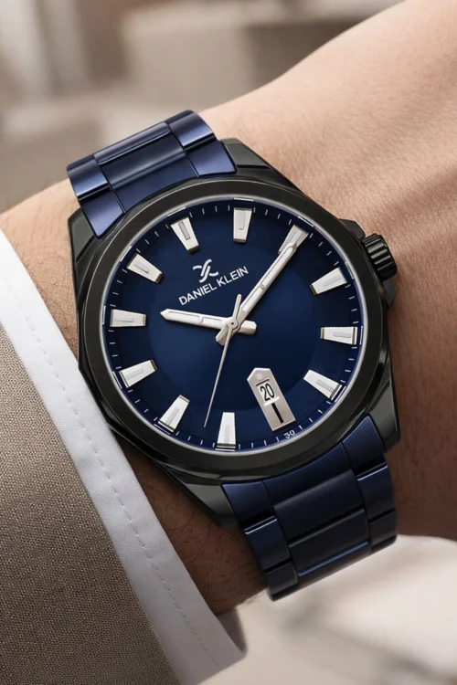 Daniel Klein Çelik Kordon&Kasa Takvimli Erkek Kol Saati Bileklik Hediyeli Mavi zmdk1206