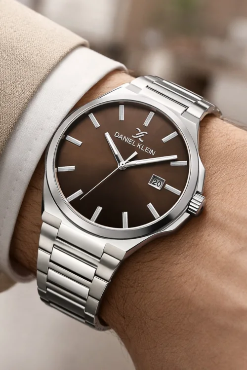 Daniel Klein Çelik Kordon&Kasa Takvimli Erkek Kol Saati Bileklik Hediyeli Gümüş-Saten zmdk1208