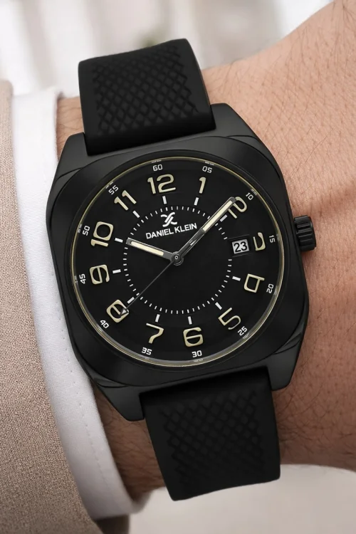 Daniel Klein Silikon Kordon Çelik Kasa Takvimli Erkek Kol Saati Bileklik Hediyeli Siyah zmdk1216