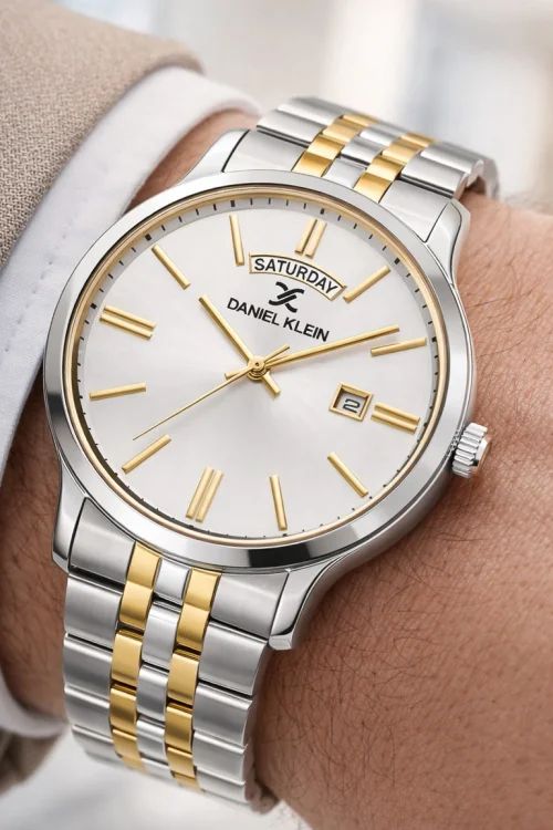 Daniel Klein Takvimli Erkek Kol Saati Çelik Jübilee Kordon Gümüş-Gold zmdk1133