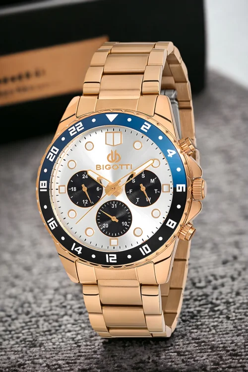 Bigotti Fonksiyon Erkek Kol Saati Rose Renk BG.1.10189.5 Çelik Kasa&Kordon+Bileklik Hediye ZMB013