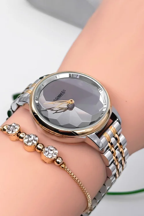 Commes Çelik Kordon&Kasa Kadın Kol Saati 3 Atm Su Geçirmez Gold-Gümüş zmcms040