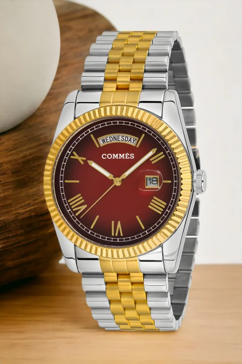 Commes Full Fonksiyon Crono Çelik Kordon Erkek Kol Saati Gümüş-Gold Renk+Bileklik zmcms034