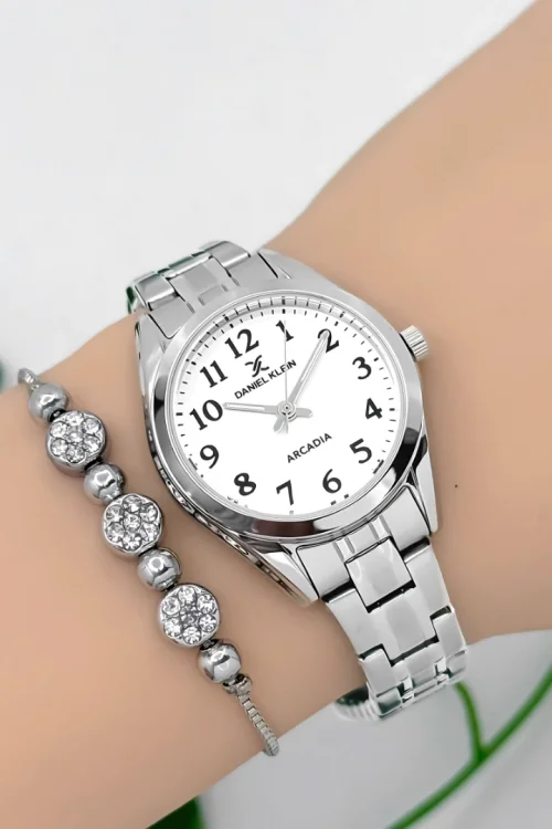 Daniel Klein Çelik Kordon Kadın Kol Saati 3 Atm Suya Dayanıklı Gümüş-Beyaz zmdk1188