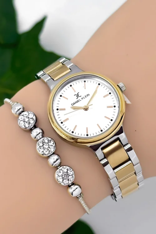 Daniel Klein Çelik Kordon Kadın Kol Saati 3 Atm Suya Dayanıklı Gümüş-Gold zmdk1183