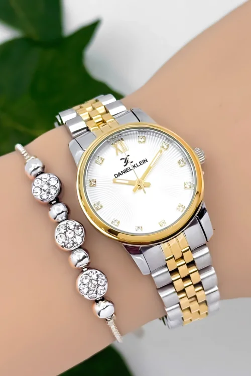 Daniel Klein Çelik Kordon Kadın Kol Saati 3 Atm Suya Dayanıklı Gümüş-Gold zmdk1184