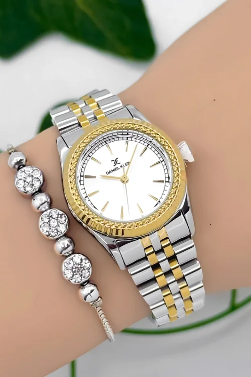 Daniel Klein Çelik Kordon Kadın Kol Saati 3 Atm Suya Dayanıklı Gümüş-Gold zmdk1186