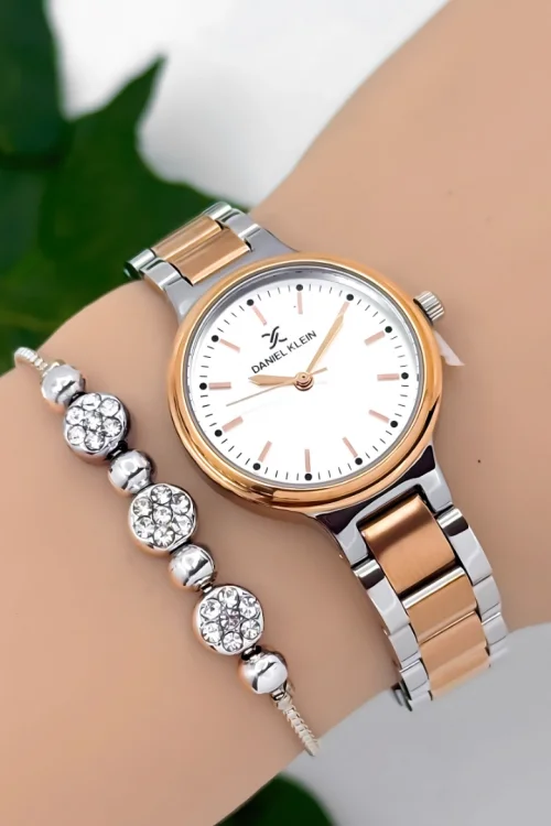 Daniel Klein Çelik Kordon Kadın Kol Saati 3 Atm Suya Dayanıklı Gümüş-Rose zmdk1183