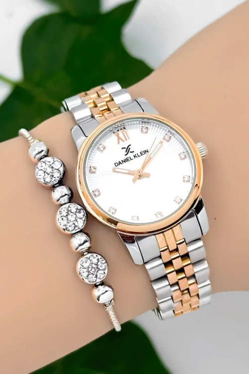 Daniel Klein Çelik Kordon Kadın Kol Saati 3 Atm Suya Dayanıklı Gümüş-Rose zmdk1184