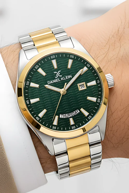 Daniel Klein Erkek Kol Saati Takvimli Çelik Kordon Çelik Kasa Gümüş-Gold zmdk1139