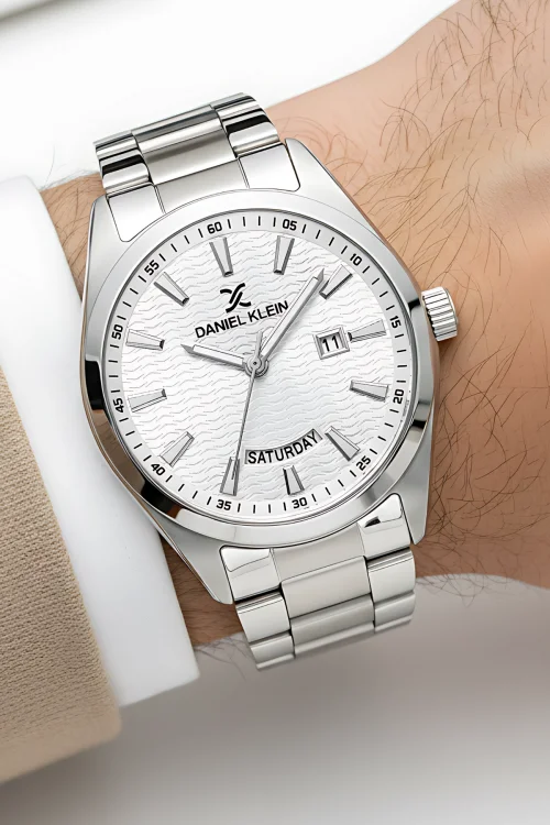 Daniel Klein Erkek Kol Saati Takvimli Çelik Kordon Gümüş-Beyaz zmdk1139