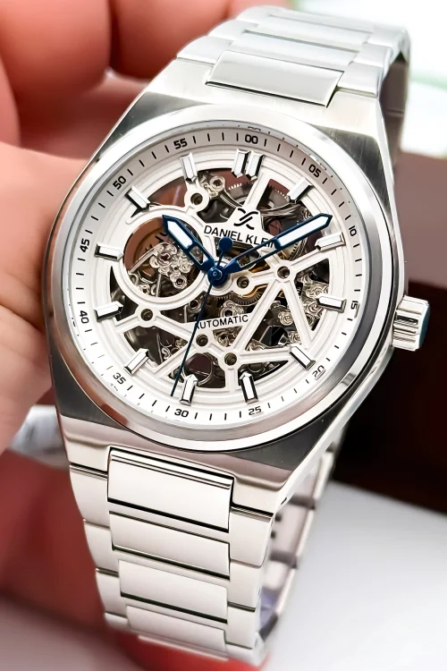 Daniel Klein Otomatik Mekanizma Çelik Kordon Çelik Kasa Erkek Kol Saati Gümüş-Beyaz zmdk1197