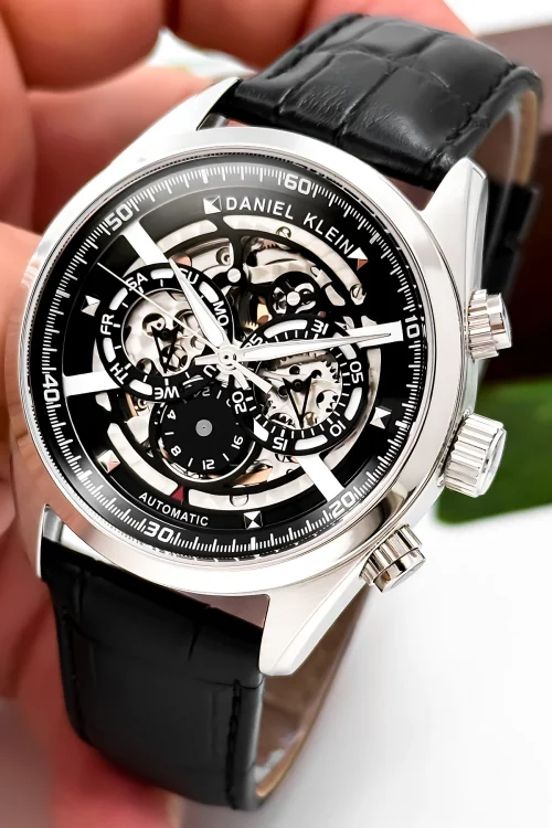 Daniel Klein Otomatik Mekanizma Deri Kordon Çelik Kasa Erkek Kol Saati Siyah zmdk1195