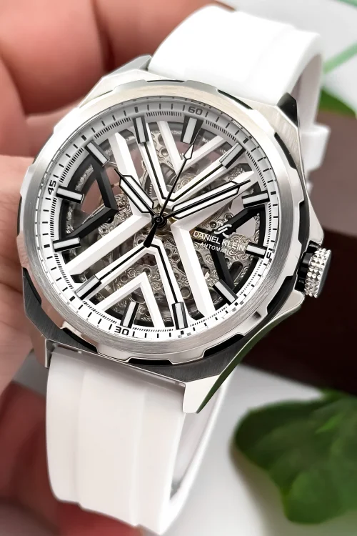 Daniel Klein Otomatik Mekanizma Silikon Kordon Çelik Kasa Erkek Kol Saati Beyaz zmdk1193