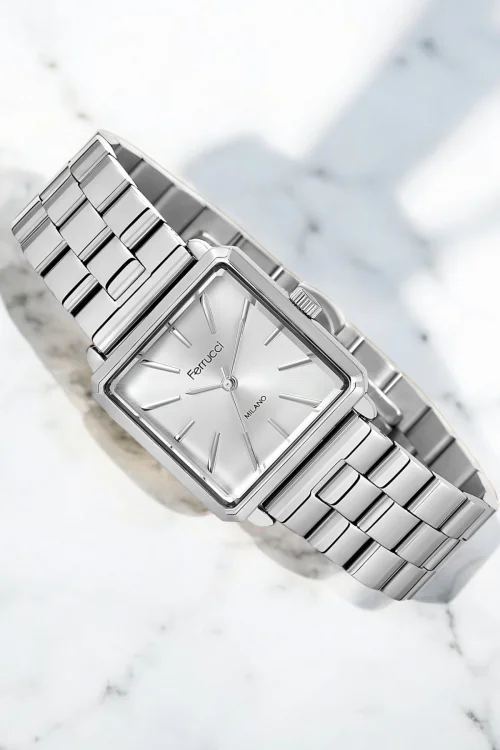 Ferrucci Çelik Kordon Çelik Kasa Kadın Kol Saati, 3 ATM Su Geçirmez Gümüş zmfer175