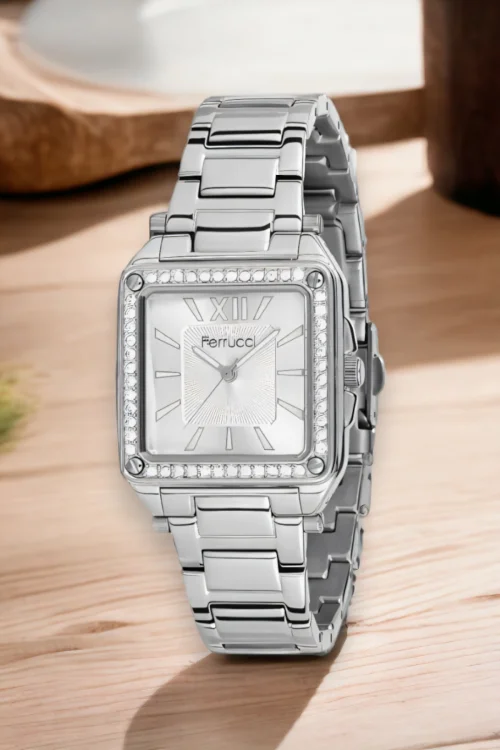 Ferrucci Çelik Kordon Çelik Kasa Kadın Kol Saati, Gümüş-Beyaz FC.14169M.01 zmfer129