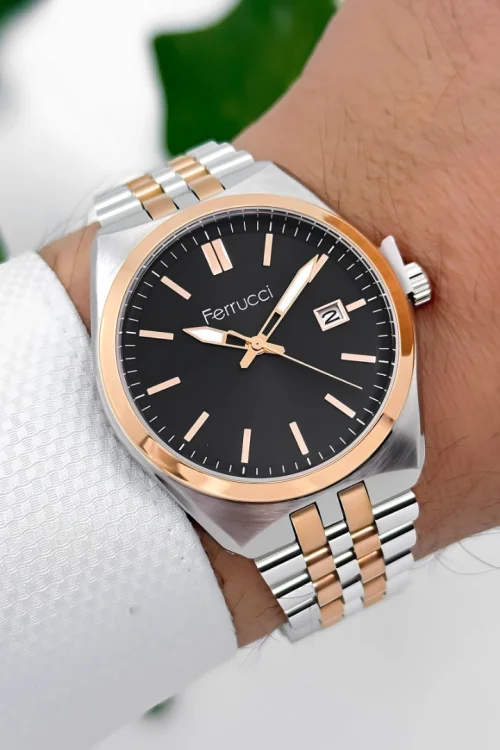 Ferrucci Erkek Kol Saati - ZMFer180 | Çelik Kasa & Çelik Kordon | Siyah Kadran Şıklığı