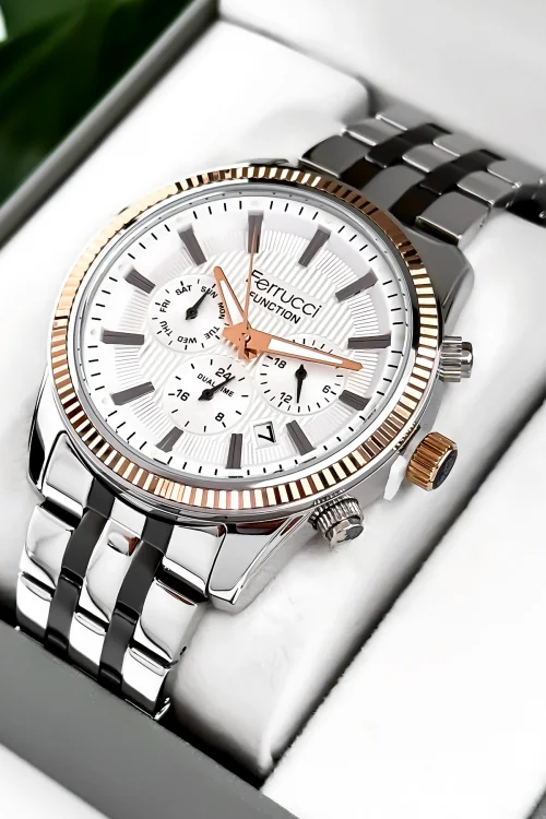 Ferrucci Function 3 ATM Gümüş Renk Çelik Kordon&Kasa Erkek Kol Saati+Bileklik zmfer084