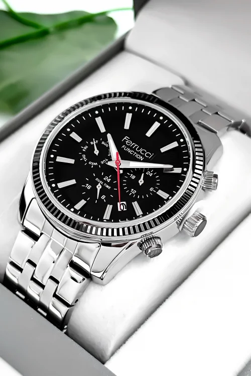 Ferrucci Function 3 ATM Gümüş Renk Çelik Kordon&Kasa Erkek Kol Saati+Bileklik zmfer084